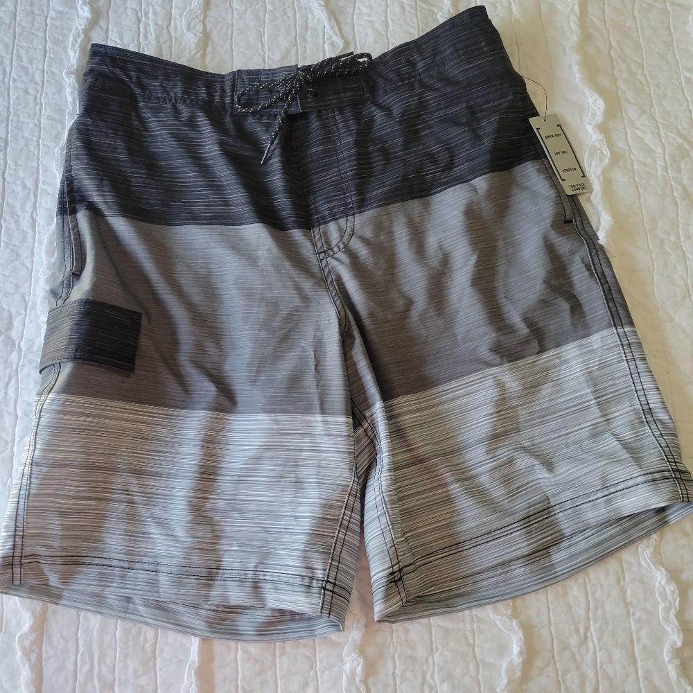 George Swim Trunks Gray 50+SPF Stretch M NWT